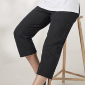 NWT COLDWATER CREEK Black Sateen Stretch Crop Pants | SZ 12